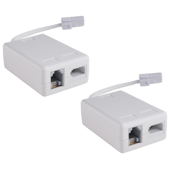 BT Plug To ADSL RJ11 Broadband Internet Microfilter Splitter 2 Pack, BT ...