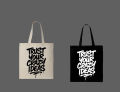 "Trust Your Crazy Ideas" Printed Tote Bag Set | Black, White. 