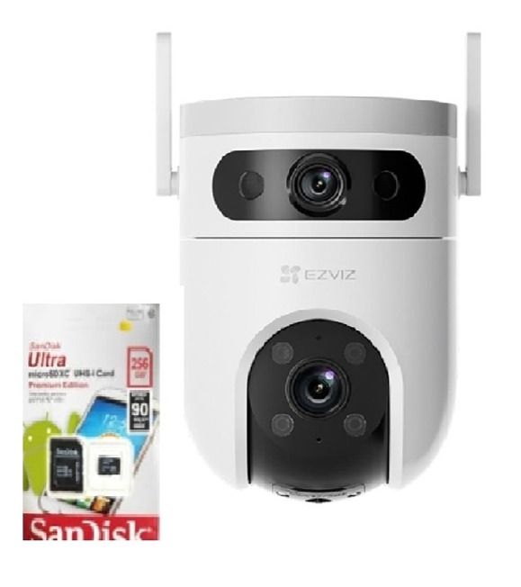Ezviz H9C Dual Lens 3MP Wired/Wireless PTZ,Two Way Audio IP Outdoor CCTV Camera(SanDisk 256 GB  SD Card Included)
