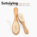 Sutuiying 1piece Care of newborn babies pure natural wool wooden hairbrush New style hair brush massager show Special for real hair wigser comb. 