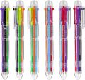 Multicolor Ballpoint Pen, 6-Color Retractable Ballpoint Pens For Office School Students Kids Gift 0.5mm 6-in-1. 