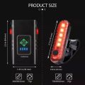 Durable USB Bicycle Front Rear Lamp Set Rechargeable Illumination Bicycle T6 LED Torch Battery Display Water Proof Mountain Bike Lights Camping. 