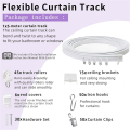 2X Flexible Bendable Ceiling Curtain Track, Ceiling Mount for Curtain Rail, Room Divider Ceiling Track 9.8FT. 