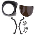 Motorcycle Front Headlight Fairing WindScreen Windshield Plastic Universal Cafe Racer Retro Headlight Wind Screen Black. 
