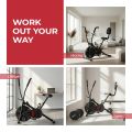BODy GYM Dual Action Air Bike/Exercise Bike for Home |Gym Cycle for Workout With Adjustable Cushioned Seat | Non-Slip Pedals | Moving Handles Black Gym Bike, Max user weight 120 KG. 