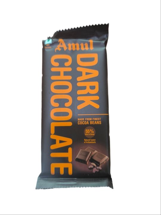 Amul Dark Chocolate 40 Gm (Pack of 10) Made from Finest Cocoa Beans ...