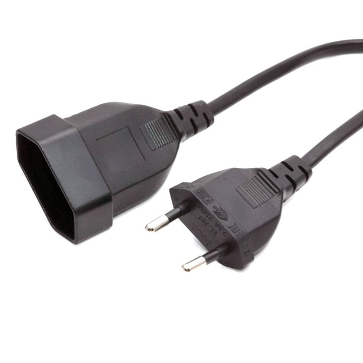 CE European Extension Cord Two-Hole European Standard Female Socket Elbow European Two-Plug Male and Female Docking Desk Lamp Power Cable