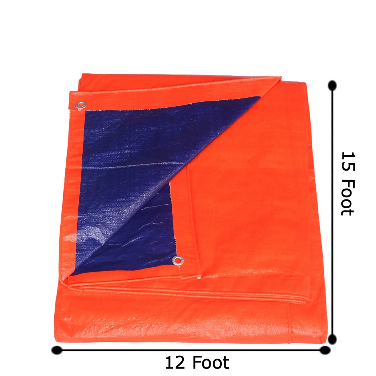 12x15 feet Orange Blue HQ Tripal / Tarpaulin / Tarp / Heavy Duty Waterproof & Durable — image 1