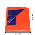 12x15 feet Orange Blue HQ Tripal / Tarpaulin / Tarp / Heavy Duty Waterproof & Durable. 