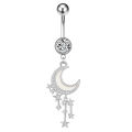 Zircon Moon Star Heart Pendant Navel Piercing Ornament Butterfly Water Drop Belly Button Ring For Women Body Piercing Jewelry Fullhouse. 