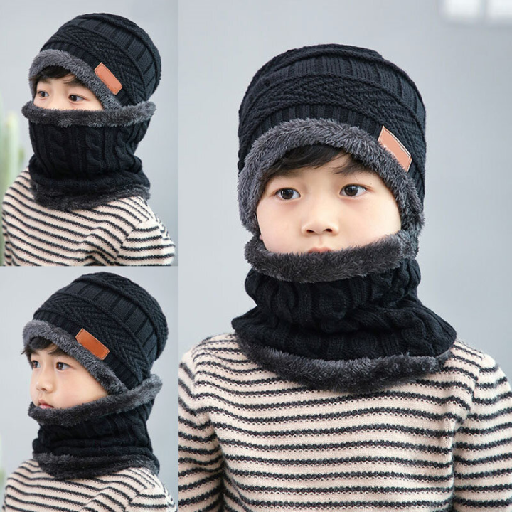 2%20In%201%20Winter%20Warm%20Fleece%20Liner%20Knitted%20Beanie%20Hat%20Tube%20Scarf%20Set%20Boys%20Girls%20Skullies%20Cap%20-%20Image%208