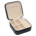 Portable Jewelry Storage Box Travel Organizer Case Leather Storage Earrings Necklace Ring Jewelry Organizer Display C. 
