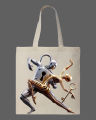 Surrealist Lock & Key Graphic Printed Tote Bag – Eco-Friendly Cotton Shoulder Shopping Bag-White, Black. 