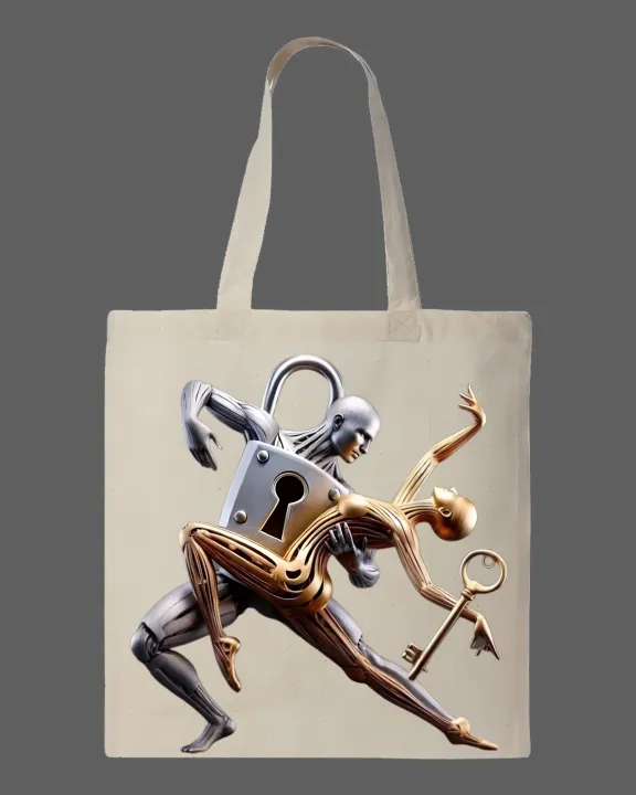 Surrealist%20Lock%20&%20Key%20Graphic%20Printed%20Tote%20Bag%20%E2%80%93%20Eco-Friendly%20Cotton%20Shoulder%20Shopping%20Bag-White,%20Black%20-%20Image%202