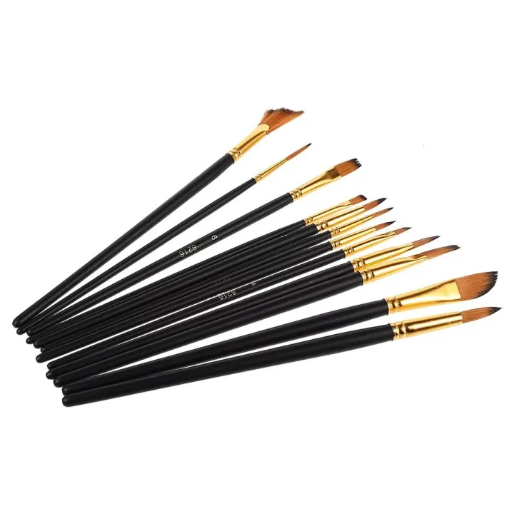 12Pcs/Set%20New%20Nylon%20Hair%20Painting%20Brush%20Set%20Acrylic%20Materials%20Watercolor%20Gouache%20Oil%20Painting%20Brush%20Short%20Wood%20Rod%20Multi-functional%20Drawing%20Supplies%20-%20Image%207