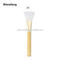 Wenefang Single Eco vegan flat makeup brush bamboo handle wood handle silicon facial mask brush for mask bowl set. 