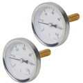 Water Temperature Gauge 120° C 2pcs with Copper Sheath 1/2 Inch Screw-in Buffer Boiler Heating. 