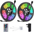 Buy 1 Get 1 Free RGB 5M Strip Multicolored Led Strip Lights 12V DC Powered With Remote. 
