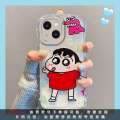 3D Crayon Shin chan Suitable for Apple 14 Phone Case 13Promax Wave Edge Mini Funny Plus Cute PM Cartoon Por Transparent iPhone Silicone Fourteen Women. 