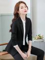 Boss Lady Single Button Classic Black Formal Coat and Pant Set For Women. 