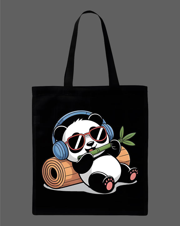 Cool%20Panda%20with%20Headphones%20Graphic%20Printed%20Tote%20Bag%20%E2%80%93%20Eco-Friendly%20Cotton%20Shoulder%20Shopping%20Bag-White,%20Black%20-%20Image%203