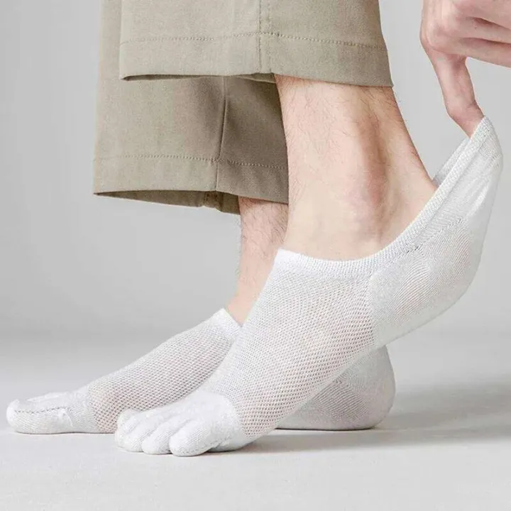 1/3%20Pairs%20Mens%20Finger%20Boat%20for%20Flats%20Unisex%20Summer%20Invisible%20Sheer%20Breathable%20Liner%20Mesh%20Thin%20Socks%20-%20Image%203