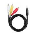 1.5m AV A/V Audio Video TV-Out Cable Cord Lead  3 Rca Male Plug Composite Audio Video Cable Adapter. 