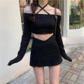 2024 spring summer stretch wrap hip skirt sexy v-shaped waist slit culottes, high-waisted slimming skirt, hot girl miniskirt. 