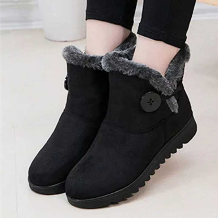 Boots Women Snow Boots For Women Slip On Platform Shoes Fur Waterproof Ankle Boot Fashion Botas Mujer Shoes E381
