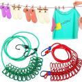 Portable Multi Functional Elastic Drying Rope with 12 Clips 7 Feet Long (the maximum stretch to: 15Feet ). 