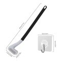 Long Handle Toilet Cleaner Silicone Brush 360° Flexible Deep Cleaning Toilet Bowl - Silicone Flex Flexible Bristles Toilet Brush with Holder Stand Brush(Hockey Stick Shape). 