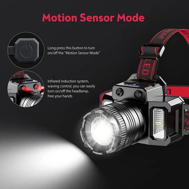 1%20Set%20Rechargeable%20Head%20Light%20360%C2%B0%20Adjustable%20Angle%20Headlight%20Flashlight%20Motion%20Sensor%20for%20Fishing%20-%20Image%202