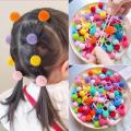 Ball Hair Bands Fashionable Wholesale Elastic Hair Ties Plush 20pcs Rubber Bands for Birthday Baby Girls Kids Use School Gift. 