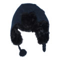 Blue Hand Knitted Woolen Sherpa Unisex Hat. 
