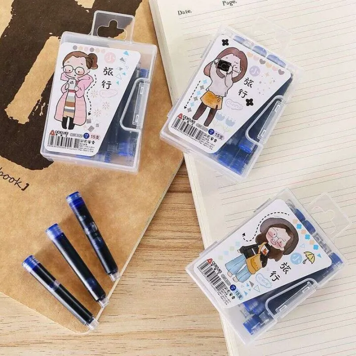 15-Pack%20Ode%20Mei%20Student%20Fountain%20Pen%20Refillable%20Ink%20Cartridges%20Erasable%20Blue%20Carbon%20Black%20Red%205513%20Batch%20-%20Image%202