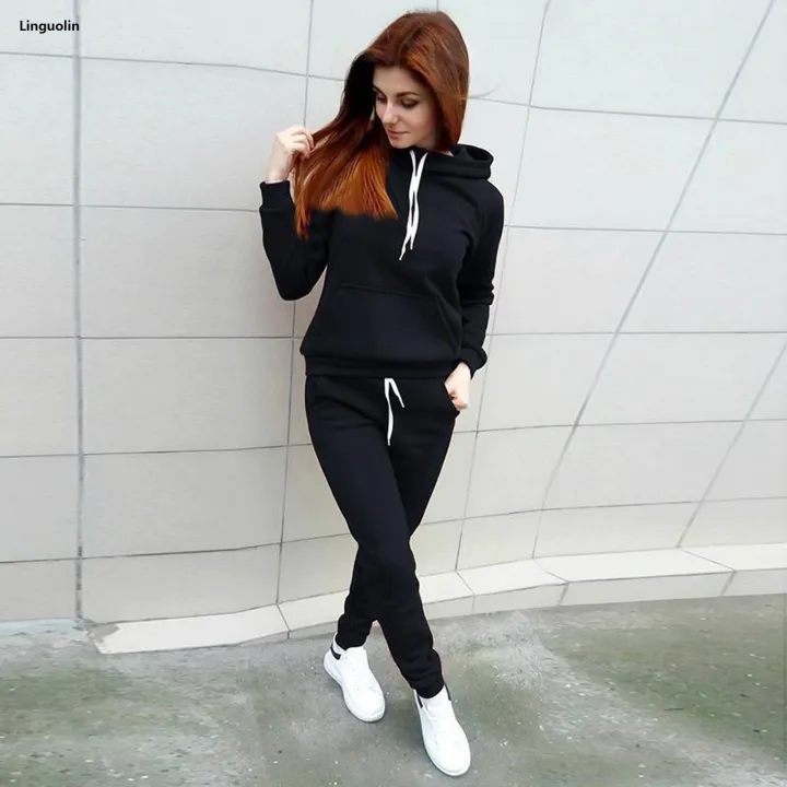 Linguolin%20Casual%20Tracksuit%20Women's%20Clothing%20Two-piece%20Tracksuit%20Plus%20Size%20Sets%20Warm%20suit%20for%20women%20Workout%20Set%20Top%20Pants%20-%20Image%204