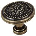 20 Pack Antique Flower Round Handle Kitchen Cabinet Cupboard Door Drawer Pull Knob with Screws 25 x 23mm. 