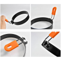 8 Inch Nonstick Omelette Ring With Silicone Insulated Handle Round Egg Rings Molds With Oil Brush. 