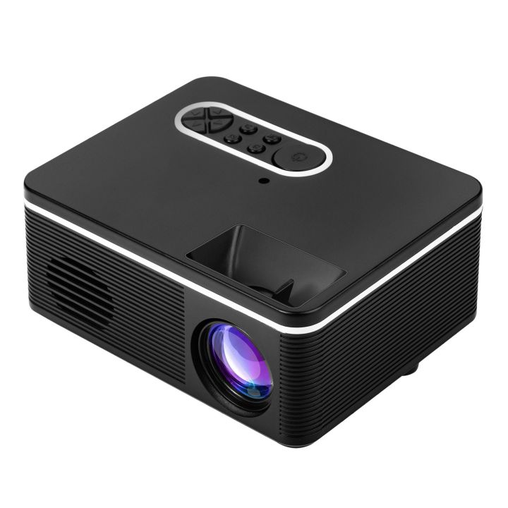 Mini H90 LED Projector 80L 1080P Portable Home Theater Black EU Plug