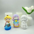 White Planet Prince Series Fragrant Food Grade Silicone 11*6.5cm Silicone Mold Princess Girl for Home Decor Diy Crafts Candle Making Princess-Themed Parties Gifts For Girls. 