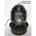 Lord Buddha Water Fountain with LED Lights and Water Pump (Gray, 12" X 8" X 8"). 