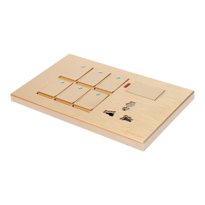 Gold%206%20Gang%20+%20Multi%20Socket%20Switch%20With%20Indicator%20And%20Fan%20Dimmer%20Provision%20FRLS%20Gold%20(3*5)%20-%20Image%202