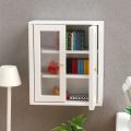 1:12 Miniature White Wall Cabinet Hanging Storage Organizer Cupboard Furniture Decor Toy. 