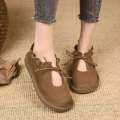Artmu Original Flats Women Lace Up Genuine Leather Spring Summer Soft Comfort Elegant Shoes for Ladies Zapatos. 