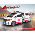 Battery Operated Electric Ambulance 360 Degree Rotating And Auto Door Open Ambulance Toys With Siren Sound Effects And Light. 