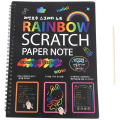6pcs 19X26Cm Large Magic Color Rainbow Scratch Paper Note Book Black Diy Drawing Toys Scraping Painting Kid Doodle. 