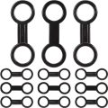 12Pc Silicone Snorkel Strap Keeper Dive Lock Kit,Dive Universal Plastic Clip Snorkel Strap Keeper Tube Holder Attachment Black. 