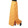 Yellow Rayon Red Lining Side Cut Design Long Skirts For Women. 