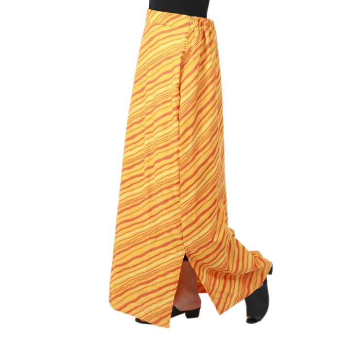 Yellow%20Rayon%20Red%20Lining%20Side%20Cut%20Design%20Long%20Skirts%20For%20Women%20-%20Image%203
