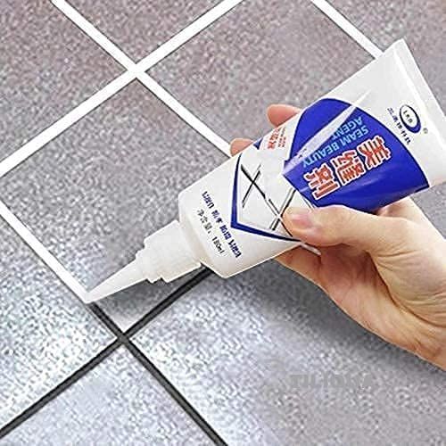 Tiles Gap Filler Waterproof 180ml Crack Seal Agent Grouting Paste for Tiles Waterproof Silicone Sealant for DIY Home Sink Tile Gap Filler Grouts Repair Tube for Kitchen, Bathroom(Tube 180 ML)